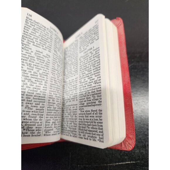 New Testament Psalms Proverbs Pocket Bible 1974-Red & Gold Text - Picture 6 of 9